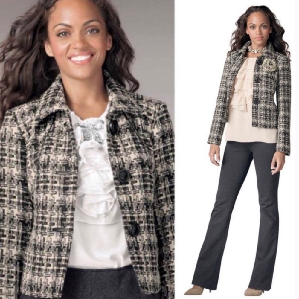 CAbi Corporate Tweed Jacket Size S